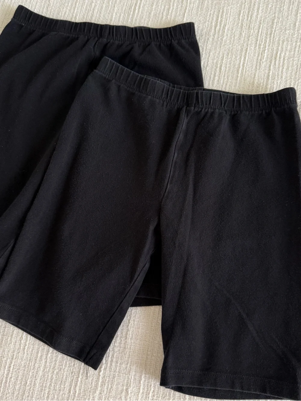 Girls Black Stretch Biker Active Shorts - Pack of 2